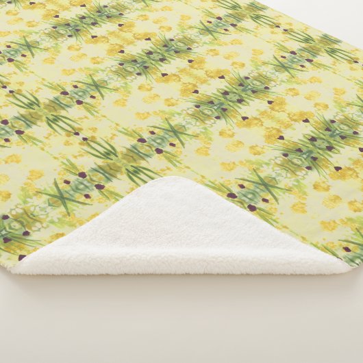 Paarse hart accent deken met groen en geel (3/4)