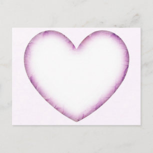 Paarse Hart Ansichtkaart – Minimalistisch Hart Ont Briefkaart