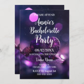 Paarse Hart Bokeh Bachelorette Party Kaart (Voorkant / Achterkant)