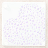 Paarse Hart Cluster Glazen Onderzetter (Achterkant)