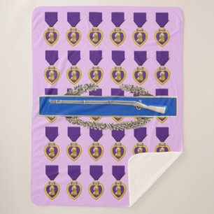PAARSE HART EN COMBAT INFANTRYMAN'S BADGE SHERPA DEKEN