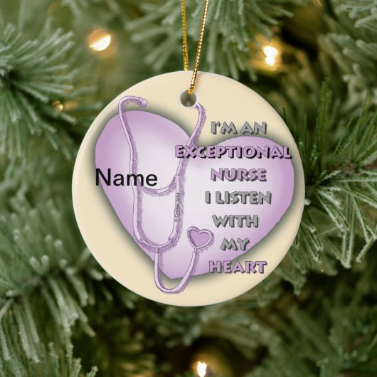Paarse Hart exceptionele verpleegkundige Keramisch Ornament (Boom)