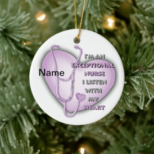 Paarse Hart exceptionele verpleegkundige Keramisch Ornament (Boom)