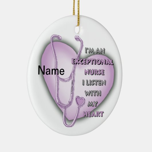 Paarse Hart exceptionele verpleegkundige Keramisch Ornament (Rechts)