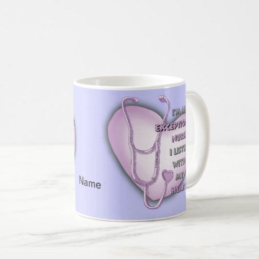Paarse Hart exceptionele verpleegkundige Koffiemok (Voorkant rechts)
