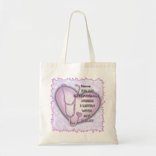 Paarse Hart exceptionele verpleegkundige Tote Bag (Voorkant)