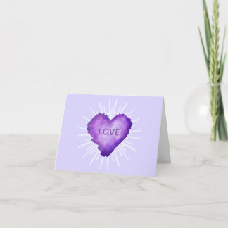 Paarse Hart met LIEFDE Bedankkaart