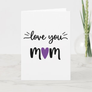 Paarse Hart Moeder Liefde Kaart