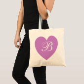Paarse Hart Monogram Tote Bag (Voorkant (product))