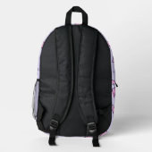 paarse hart ontwerp school bookbag Reizen Bedrukte Rugzak (Achterkant)