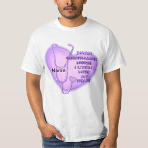Paarse hart oogheelkundige verpleegkundige t-shirt