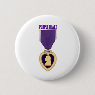 PAARSE HART RONDE BUTTON 5,7 CM