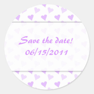 Paarse hart Save the Date Stickers