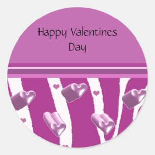 Paarse Hart Valentijnsdag Ronde Sticker