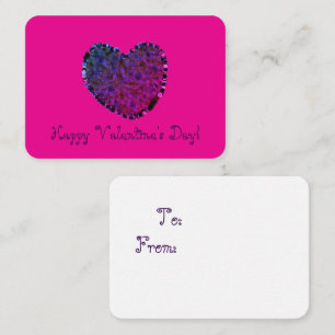 Paarse Hart Valentijnskaarten Notitiekaartje