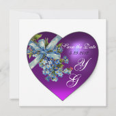 PAARSE HART VERGEET MIJ NIET MONOGRAM Wit Kaart (Voorkant)