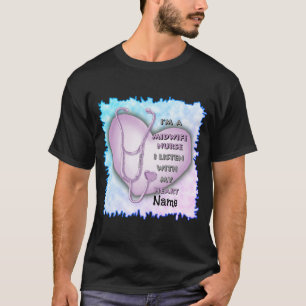 Paarse Hart vroedvrouw verpleegster T-shirt