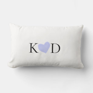 Paarse hart waterverf pastel koppel naam letter kussen