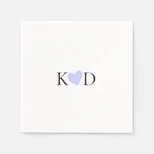 Paarse hart waterverf pastel paar naam letter servet