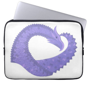 Paarse hartdraak op wit laptop sleeve