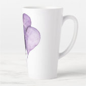 *Paarse Harten Aquarel Digitale Kunst Latte Mok (Rechts)