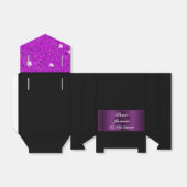 Paarse harten bruiloft bedankdoosjes (Uitgevouwen)