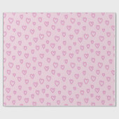 Paarse harten cadeaupapier (Vlak)