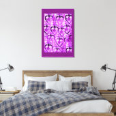 Paarse harten canvas afdruk (Insitu (Slaapkamer))