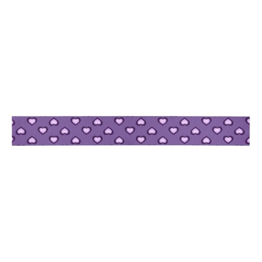Paarse harten grosgrain lint (Voorkant)