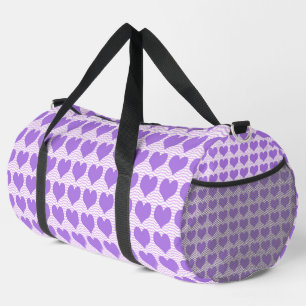 Paarse Harten Grote Duffel Tas
