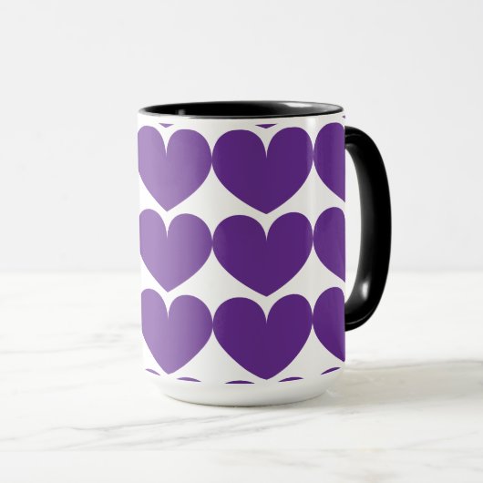 Paarse harten koffie-Mok Mok (Voorkant rechts)