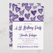 Paarse Harten Night Out Girly 41e verjaardag Kaart (Voorkant / Achterkant)