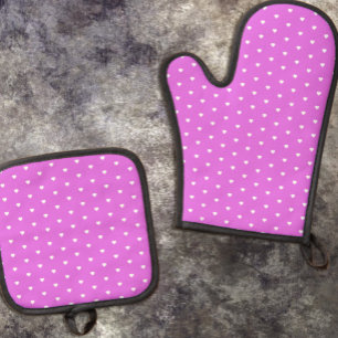 Paarse harten ovenwant & pannenlap set