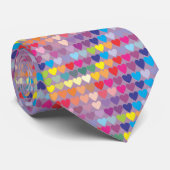 paarse harten regenboog mannen stropdas (Opgerold)