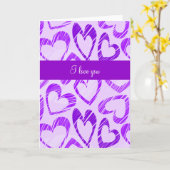 Paarse harten Wenskaart Kaart (Gele Bloem)