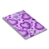 Paarse hartenlaptop notitieboek (Rechterzijde)