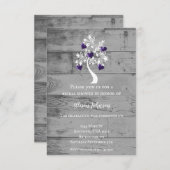 Paarse Hartjesboom Bruidsuitnodiging Kaart (Voorkant / Achterkant)