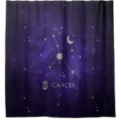 Paarse hartkanker | Kosmische Astrologie Horoscoop Douchegordijn (Voorkant)