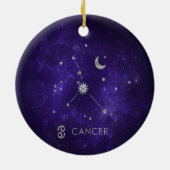 Paarse hartkanker | Kosmische Astrologie Horoscoop Keramisch Ornament (Achterkant)