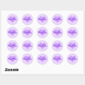  Paarse hartlavender Hartelijk dank Ronde Sticker (Vel)