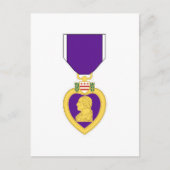 Paarse hartmedaille briefkaart (Voorkant)