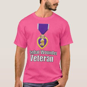 Paarse hartslag gewonde veteraan t-shirt