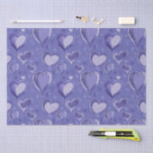 Paarse hartspatroon Draag Valentijn dag Tissuepapier (Craft)