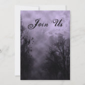 Paarse Haunted Sky Custom Halloween Uitnodigingen (Voorkant)
