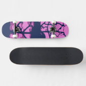 Paarse Hawaiian Ocean Beach Tree Foto Uitzicht Skateboard (Horizontaal)