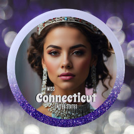 Paarse Haze Glitz Aangepaste Wedstrijd Knop Speld Ronde Button 6,0 Cm