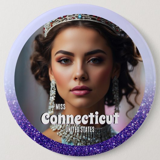 Paarse Haze Glitz Custom Pageant Button Pin (Voorkant)