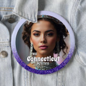 Paarse Haze Glitz Custom Pageant Button Pin (In situ)