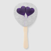 Paarse Heart-ballonnen Weddenschap voor handhand Handwaaier (Achterkant)
