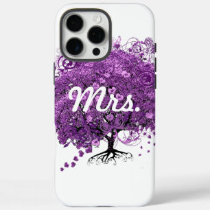 Paarse Heart Leaf Tree Mrs Bride iPhone 16 Pro Max Hoesje
